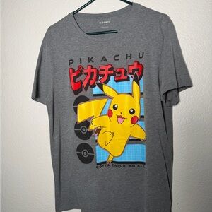 Old Navy Pikachu Heather Gray Crewneck Tee
